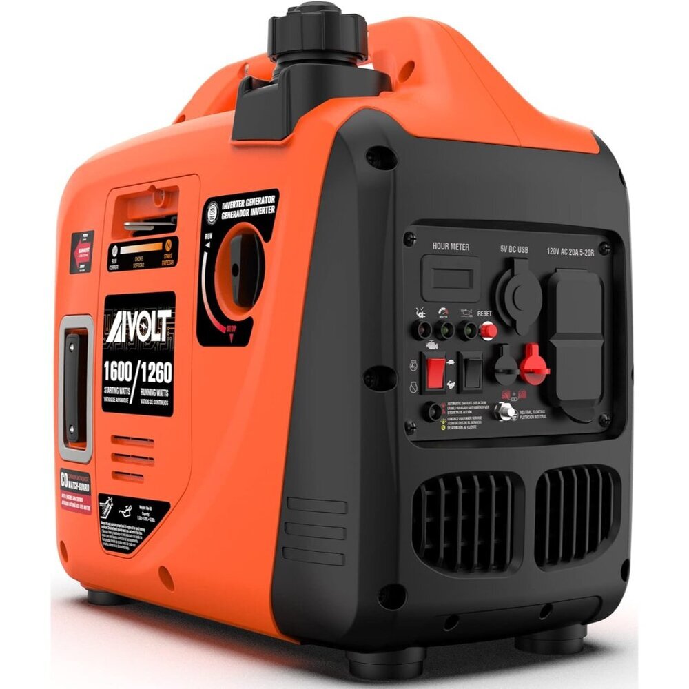 1600W Super Quiet Inverter Generator, Ultra Lightweight Gas Powered Portable Gen